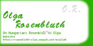 olga rosenbluth business card